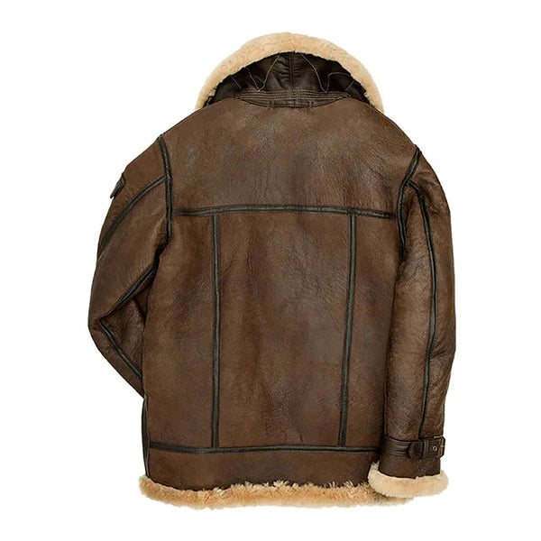 Men’s Dark Brown Aviator Shearling Jacket