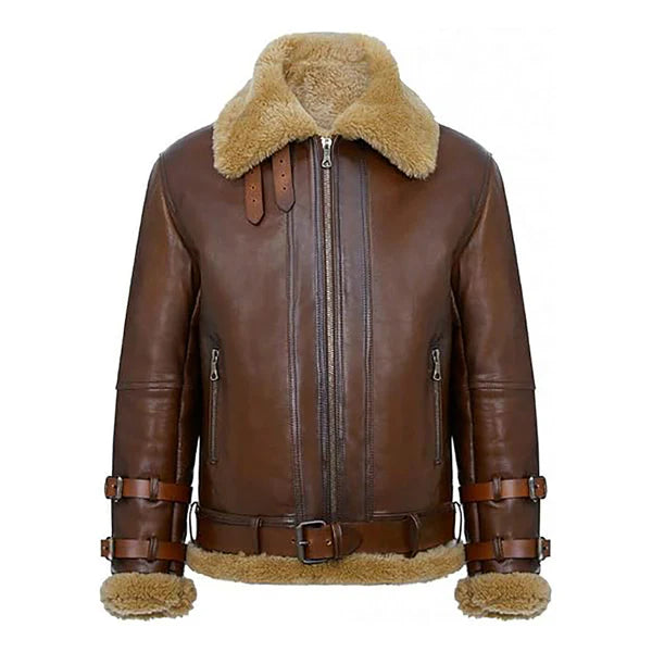 Men’s Pilot Aviator Shearling Leather Jacket