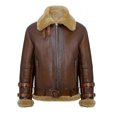 Men’s Pilot Aviator Shearling Leather Jacket