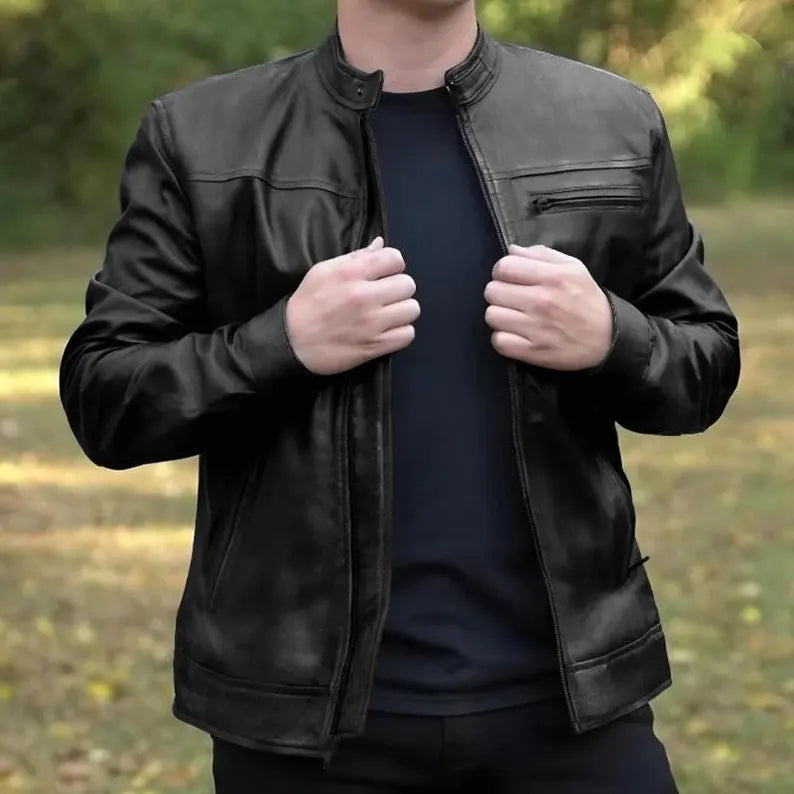 Urban Drift Roadster Jacket - Premium Men's Lambskin Leather Jacket