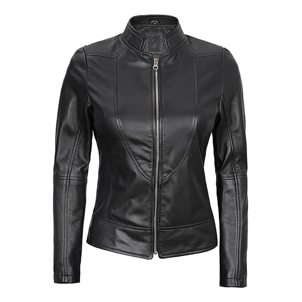 Women's Slim Fit Moto Genuine Leather Jacket