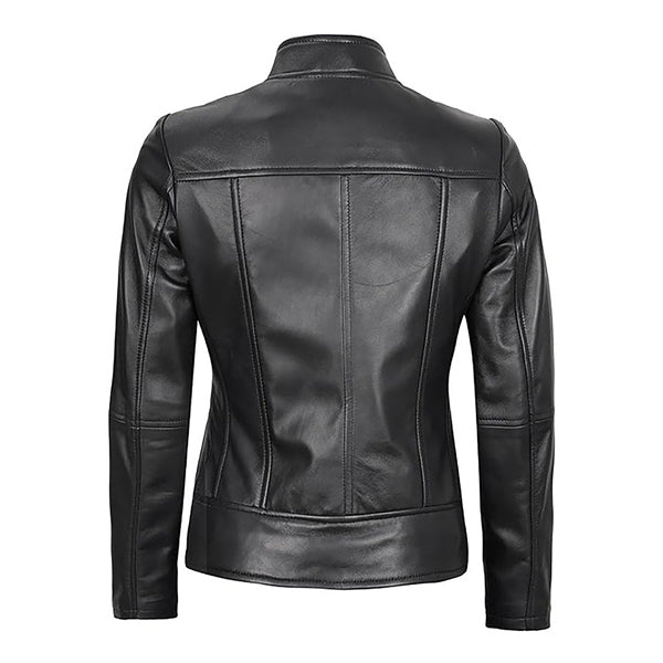Women's Slim Fit Moto Genuine Leather Jacket
