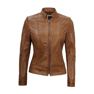 Women's Slim Fit Moto Genuine Leather Jacket