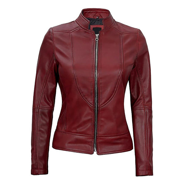 Women's Slim Fit Moto Genuine Leather Jacket