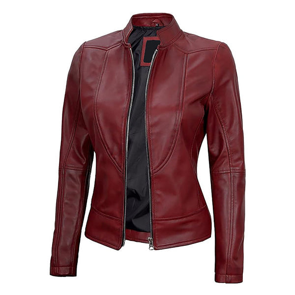 Women's Slim Fit Moto Genuine Leather Jacket