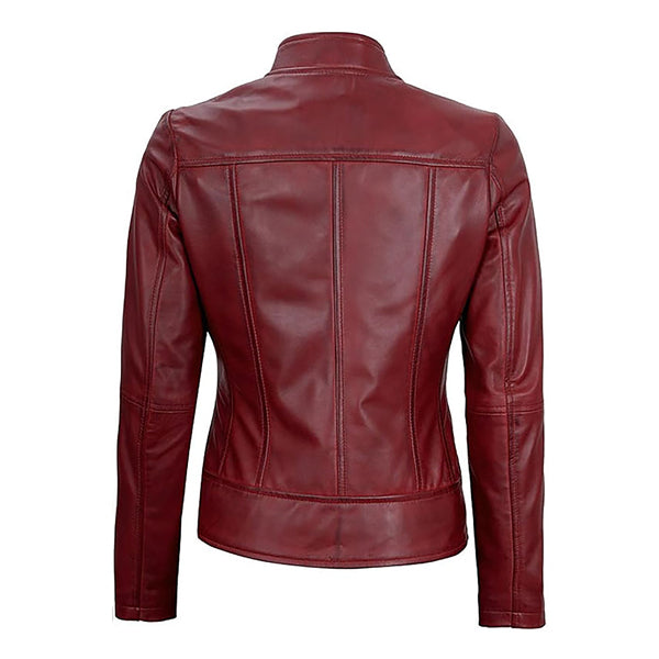 Women's Slim Fit Moto Genuine Leather Jacket