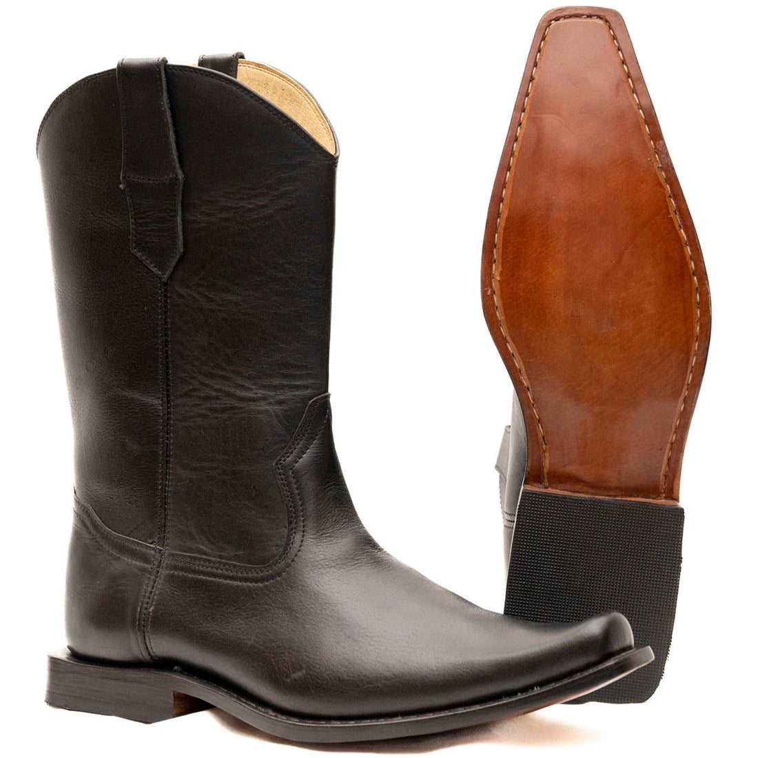 Chain Stitched Cowboy Boots | Decorative Western Leather Boots