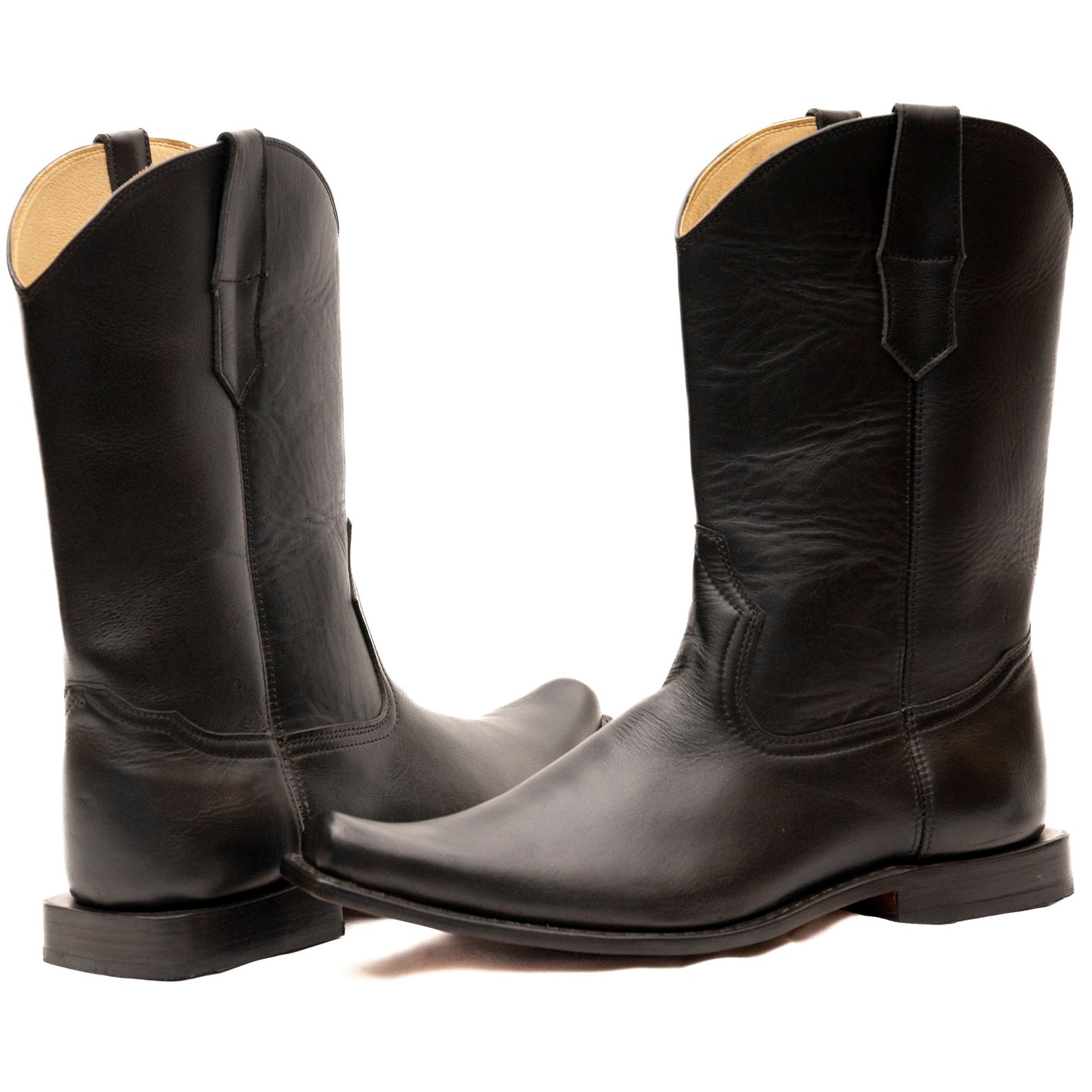 Chain Stitched Cowboy Boots | Decorative Western Leather Boots
