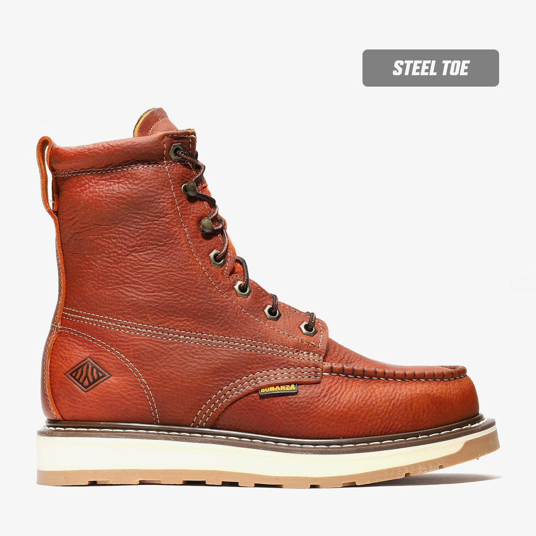 Frontier Dual Steel Toe 8" Moc Toe Boots | Advanced Tall Safety Work Boots