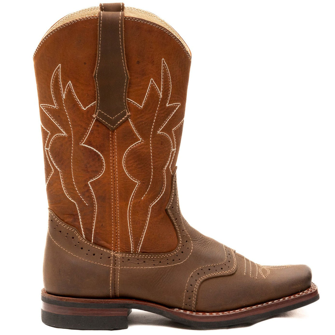 Square Toe Perforated Cowboy Boots | Ventilated Western Boots