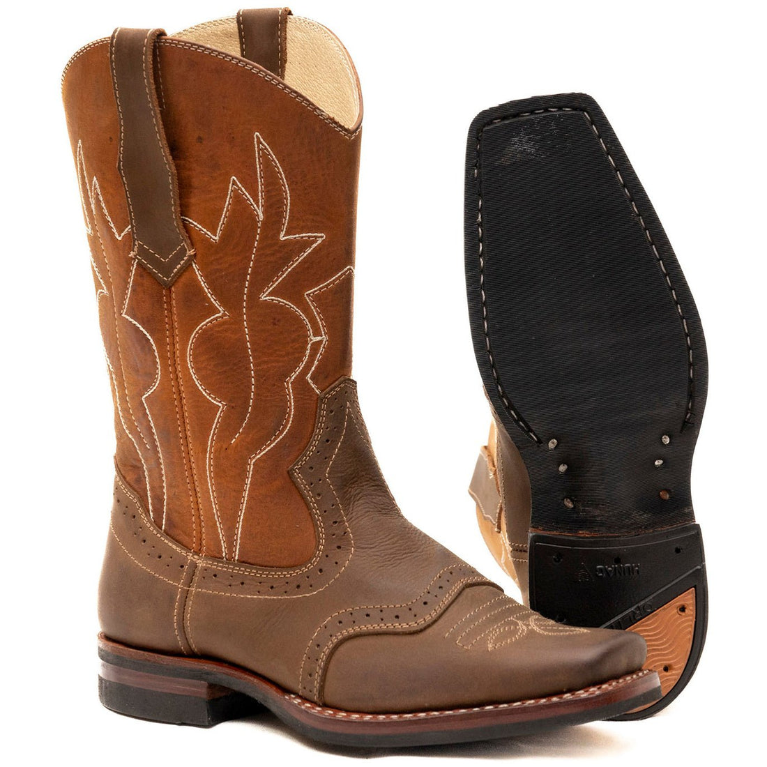 Square Toe Perforated Cowboy Boots | Ventilated Western Boots